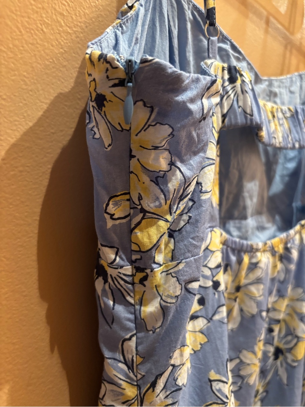 Lulus Blossom Together Light Blue Floral Print Cutout Mini Dress Size Medium - Picture 8 of 8